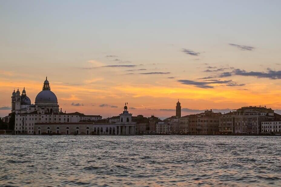 Sunset over the Venice lagoon