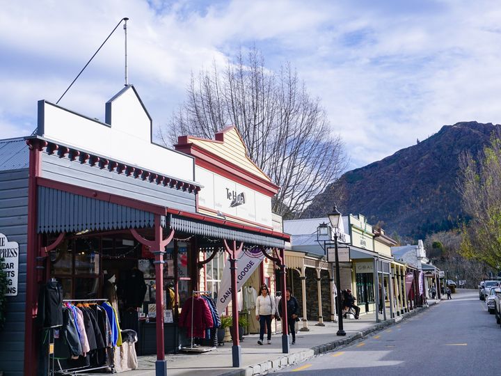 The main street of Arrowtown, New Zealand