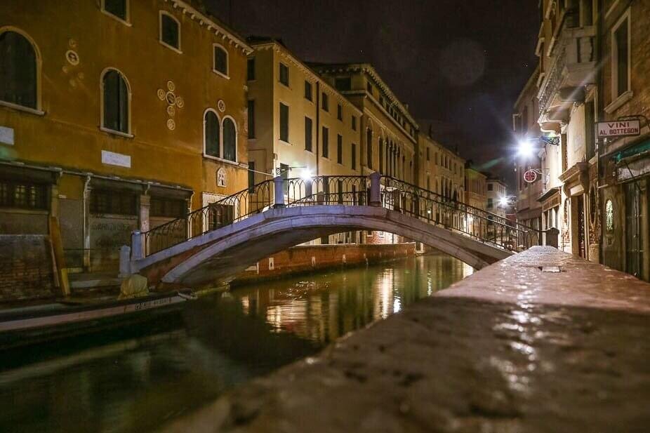 Canals of Venice at night