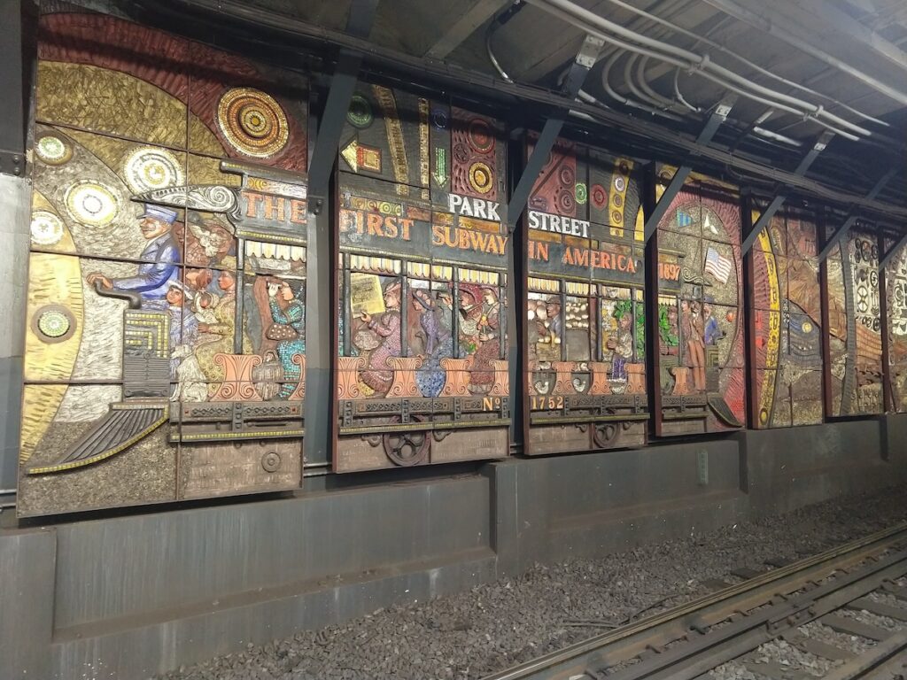 Park Street Subway mural in Boston