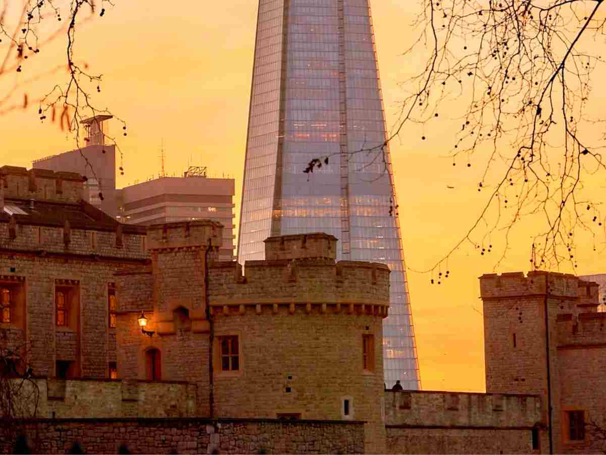 Tower of London and the Shard Southern England