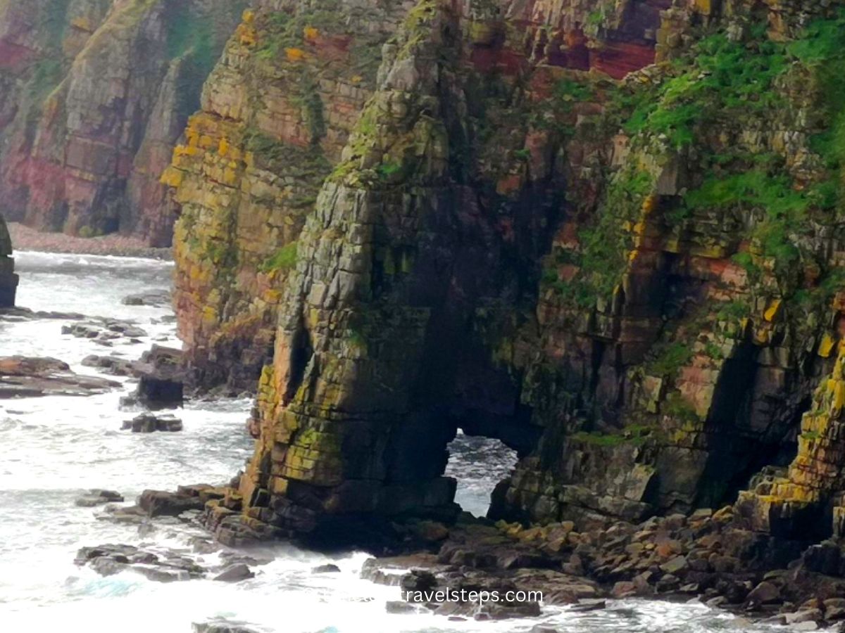 erosion of the stacks. hollow. duncansby stacks walk © timelesstravelsteps.com