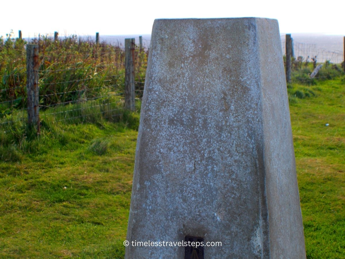 OS Trig Point at Duncansby Headland a landmark seen during the duncansby stacks walk © timelesstravelsteps.com