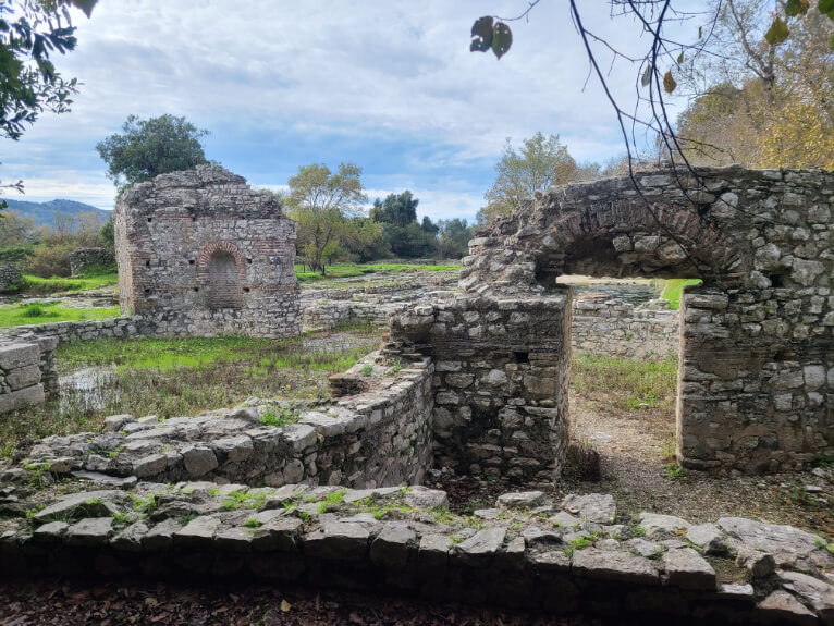 Butrint National Park - Ruins of a Roman Villa that was converted to a palace in the 5th century