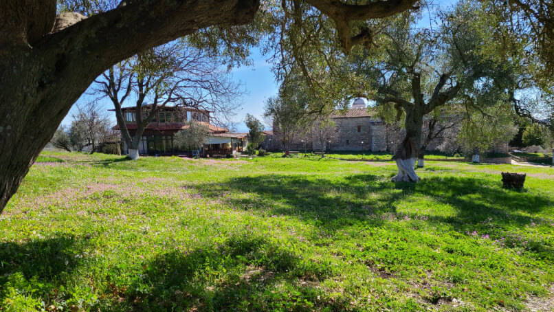 Restaurant and Monastery on the grounds of Apollonia Archaeological Park