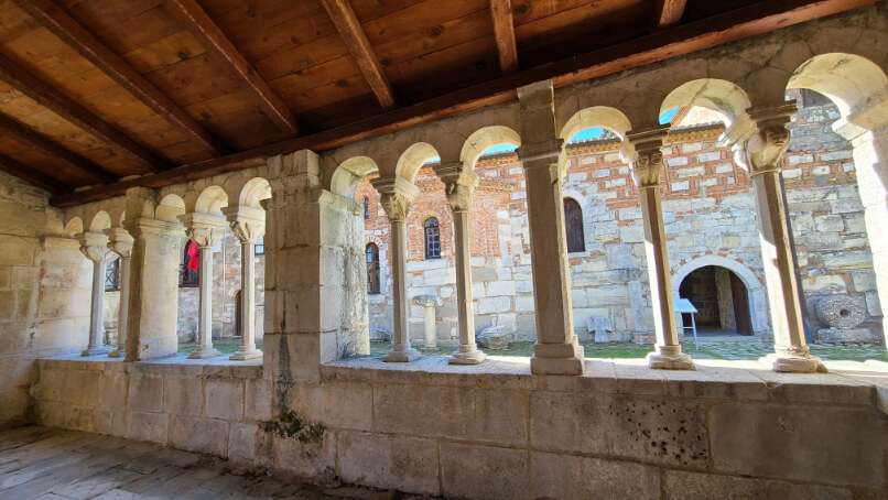 The columns of the monastery of St Mary inside Apollonia archaeological park