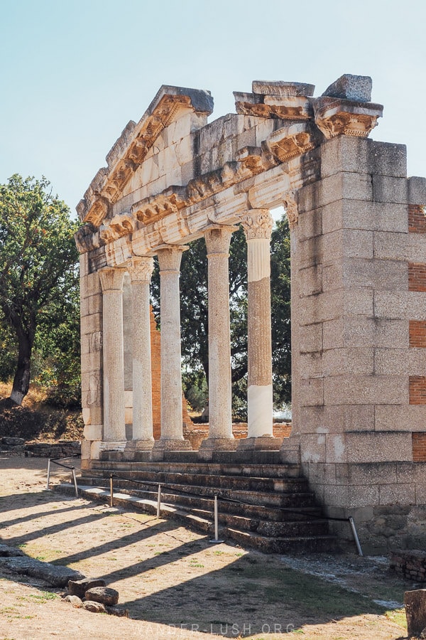 An ancient Roman ruin in Apollonia Archaeological Park in Albania.