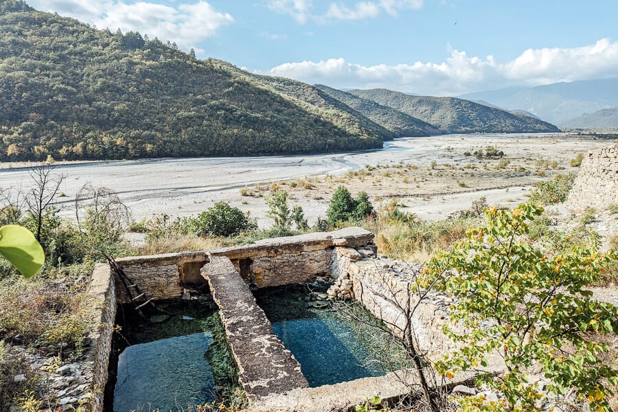 The Sarandaporo Thermal Baths, open-air spa in southern Albania.