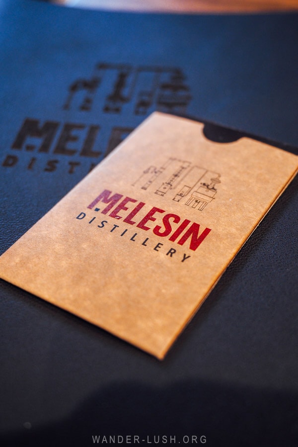 A room key for Melesin Distillery in Albania.