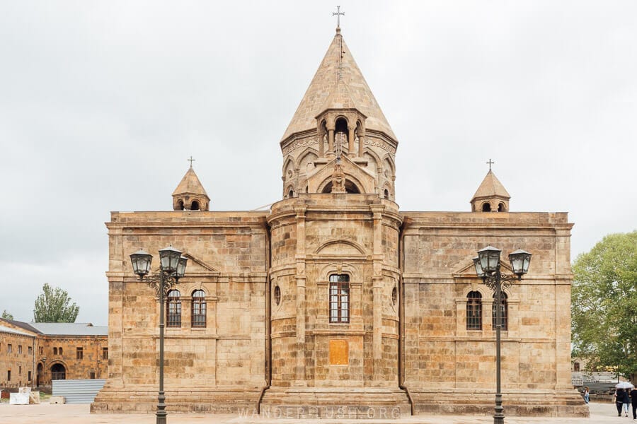 Etchmiadzin Cathedral, a grand stone church near Yerevan, Armenia.