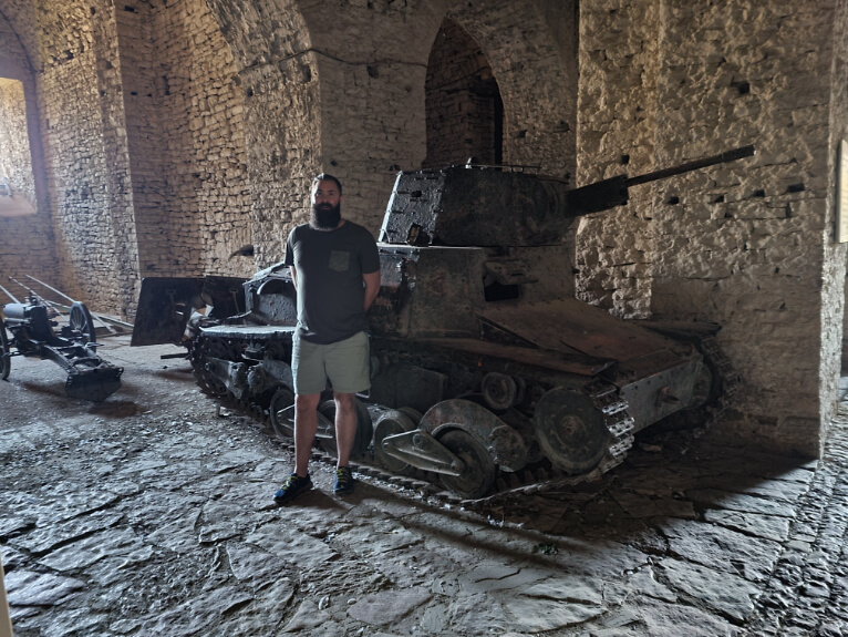 Fiat L6-40 WWII light tank, inside Gjirokaster Castle