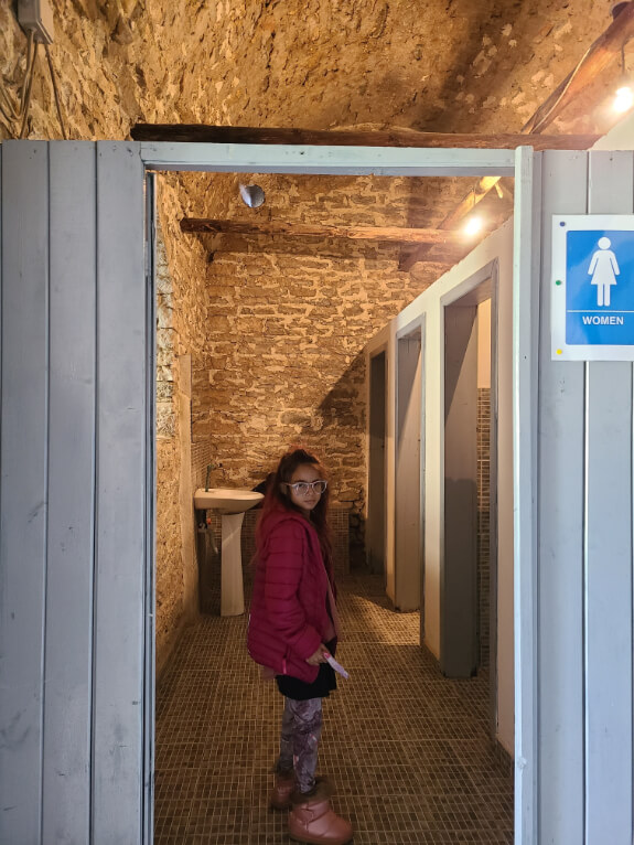 The stalls inside the bathroom at Gjirokaster Castle