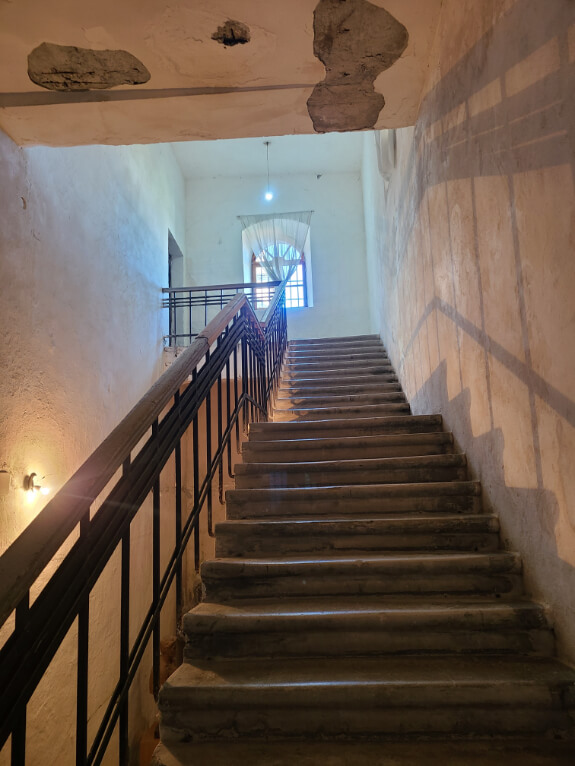 The stairs leading up to the museums at Gjirokastra Castle