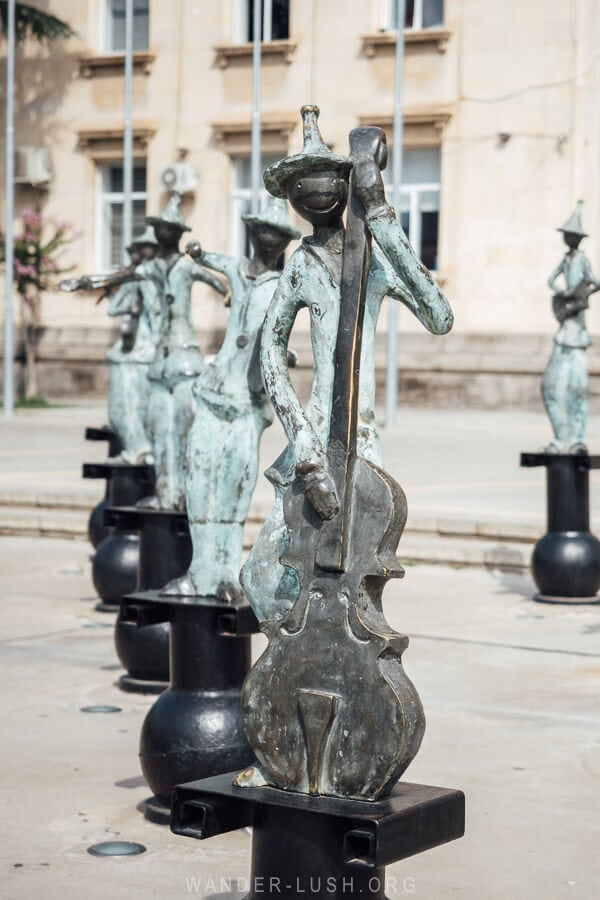 An orchestra sculpture in Rustavi, Georgia.