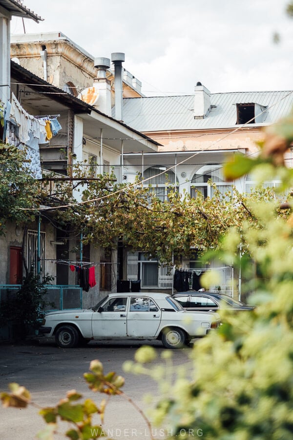 A typical Georgian courtyard in Rustavi.