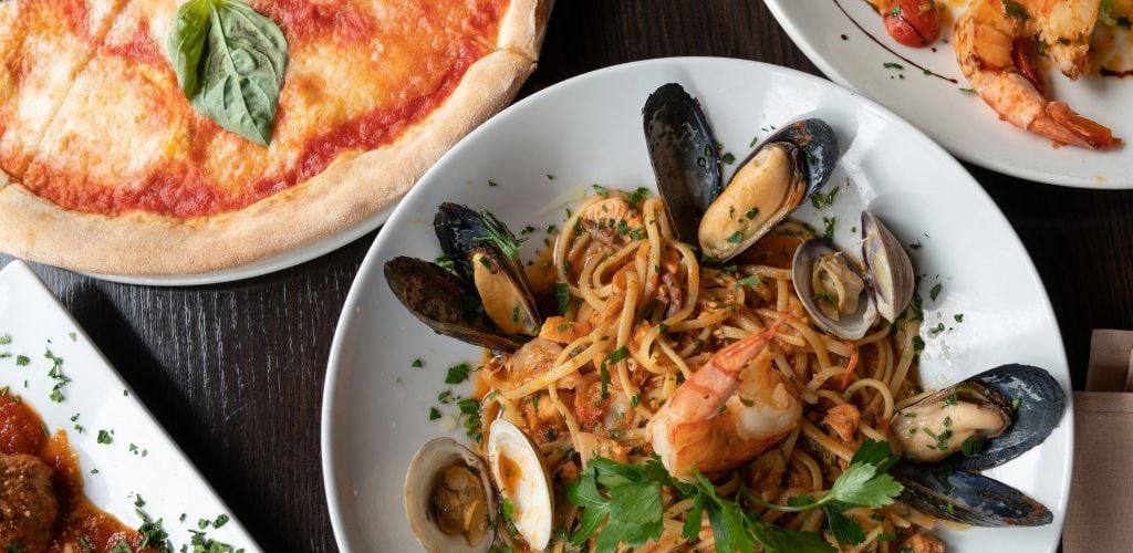 Shellfish Pasta Pizza and Italian Food