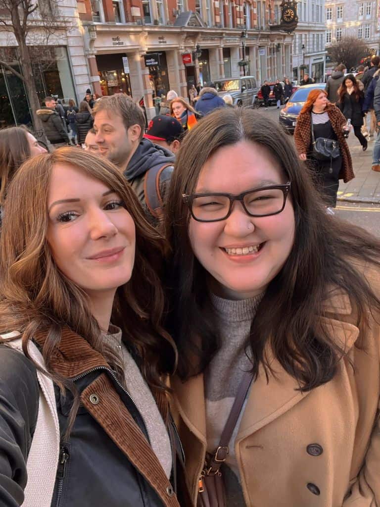 Holly and I in London