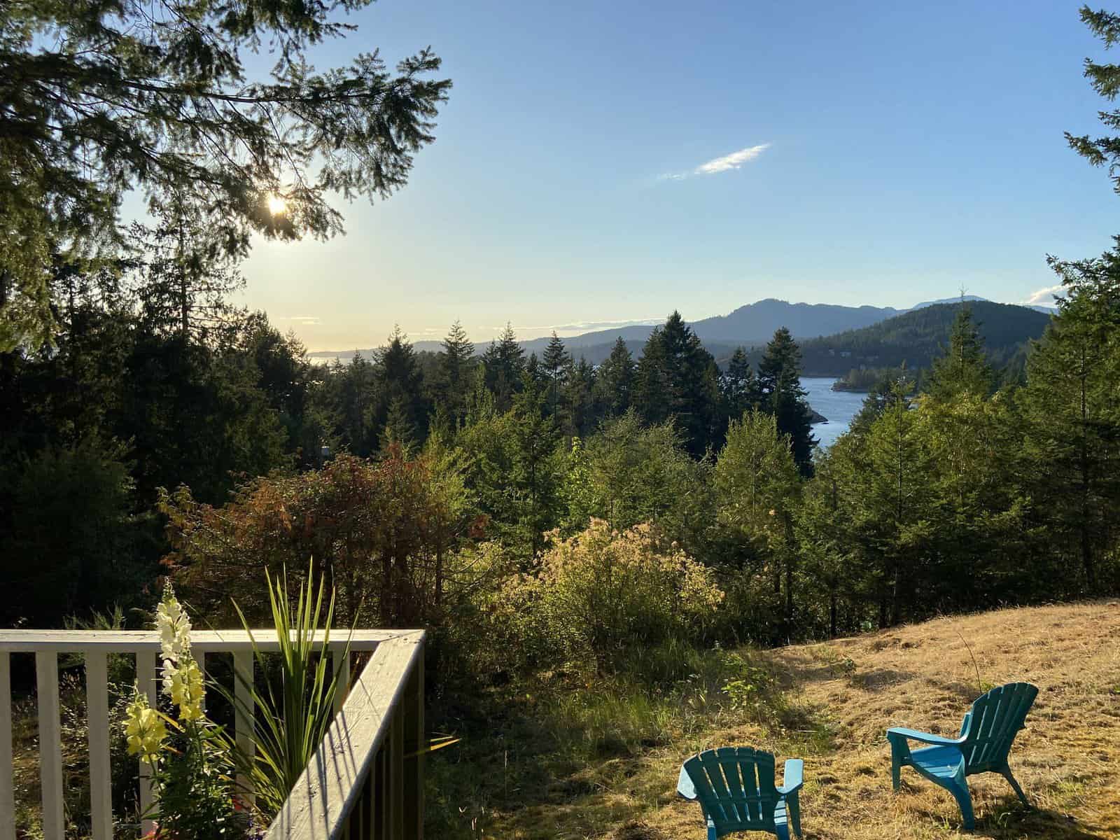 Pender Harbour patio at sunset