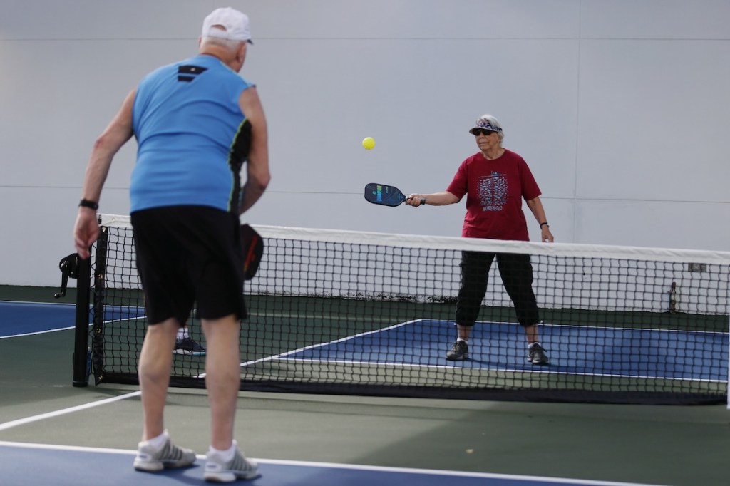 Pickleball players in Pompano Beach, Florida