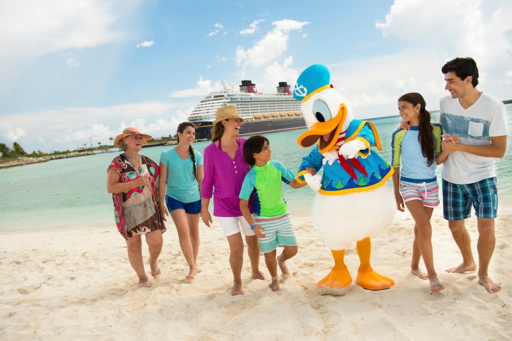 Disney Cruise Line multigenerational family on the beach