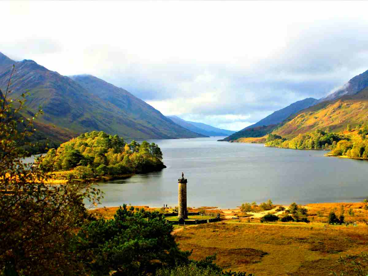 the scenic view of Loch Shiel and the surrounding area near Fort William Scotland timeless travel steps