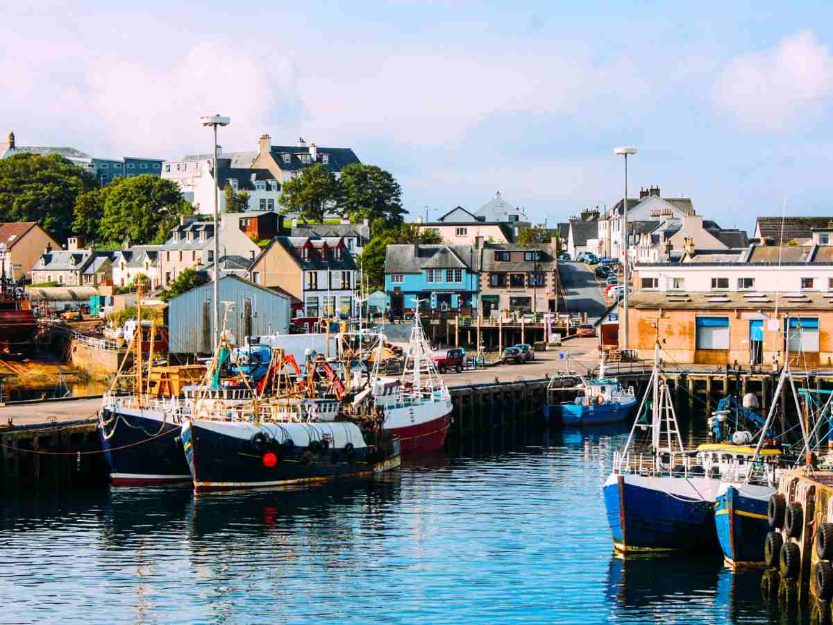 boats dock at Mallaig Harbour near Fort William Scotland 