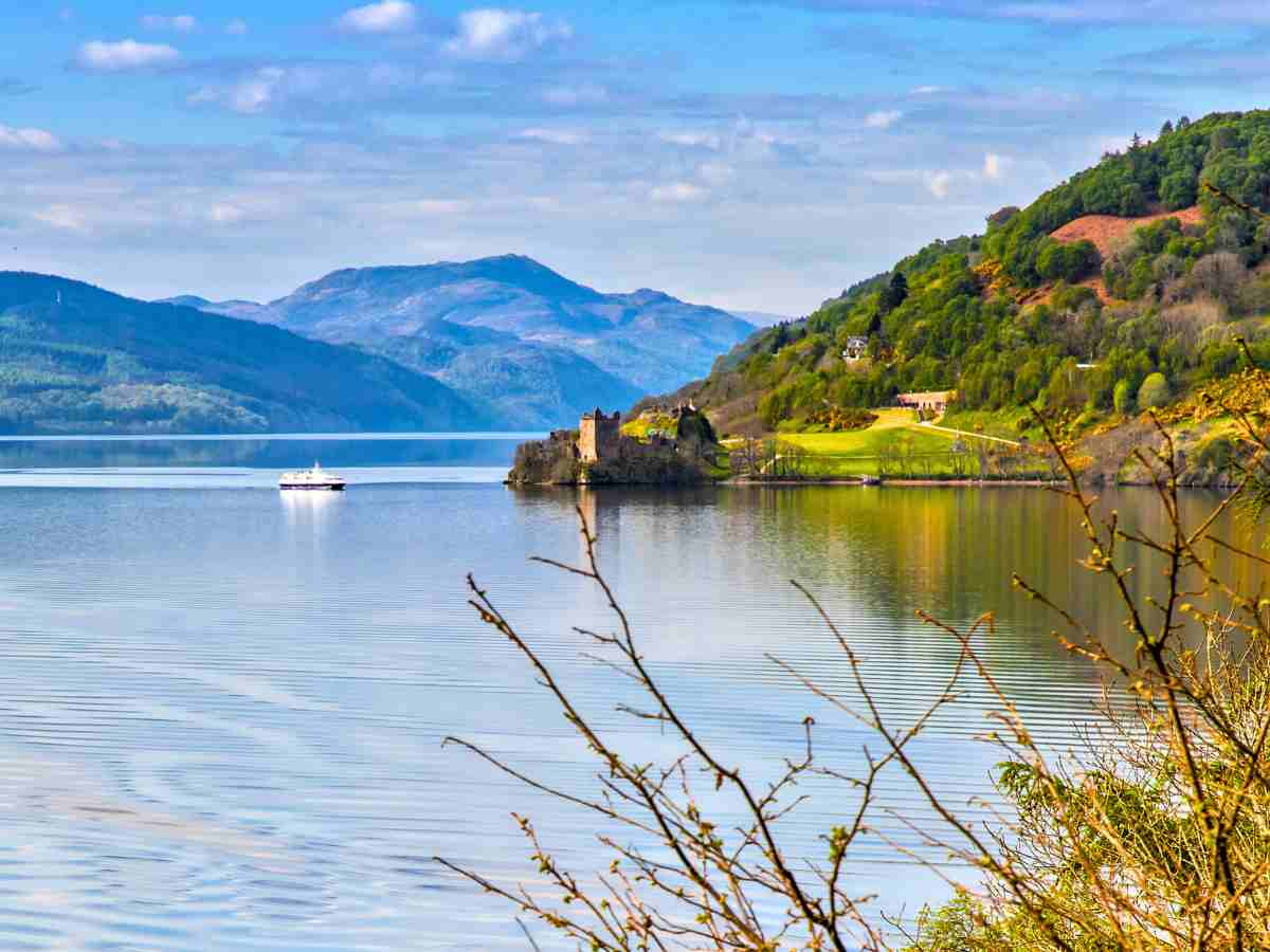 Loch Ness and Urquhart Castle near Fort William Scotland 