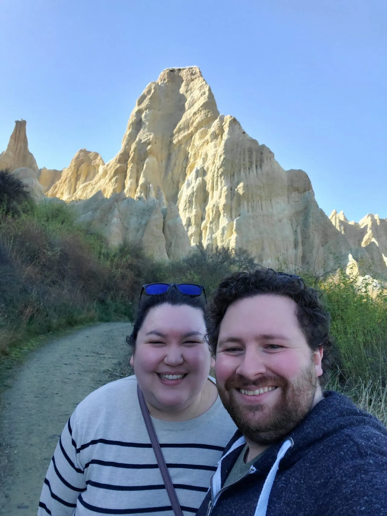 Riana and Colin selfie at Clay Cliffs Omarama