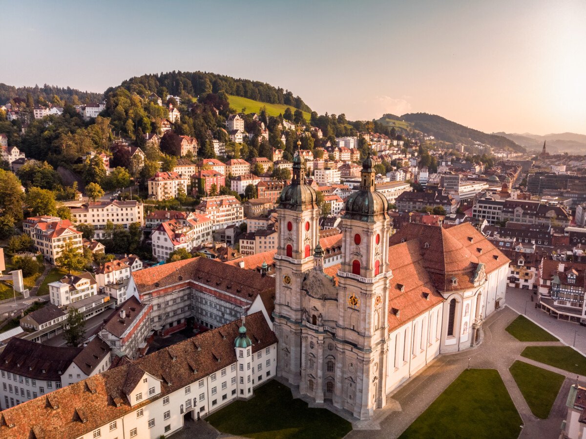 Aerial view of St Gallen Abbey District