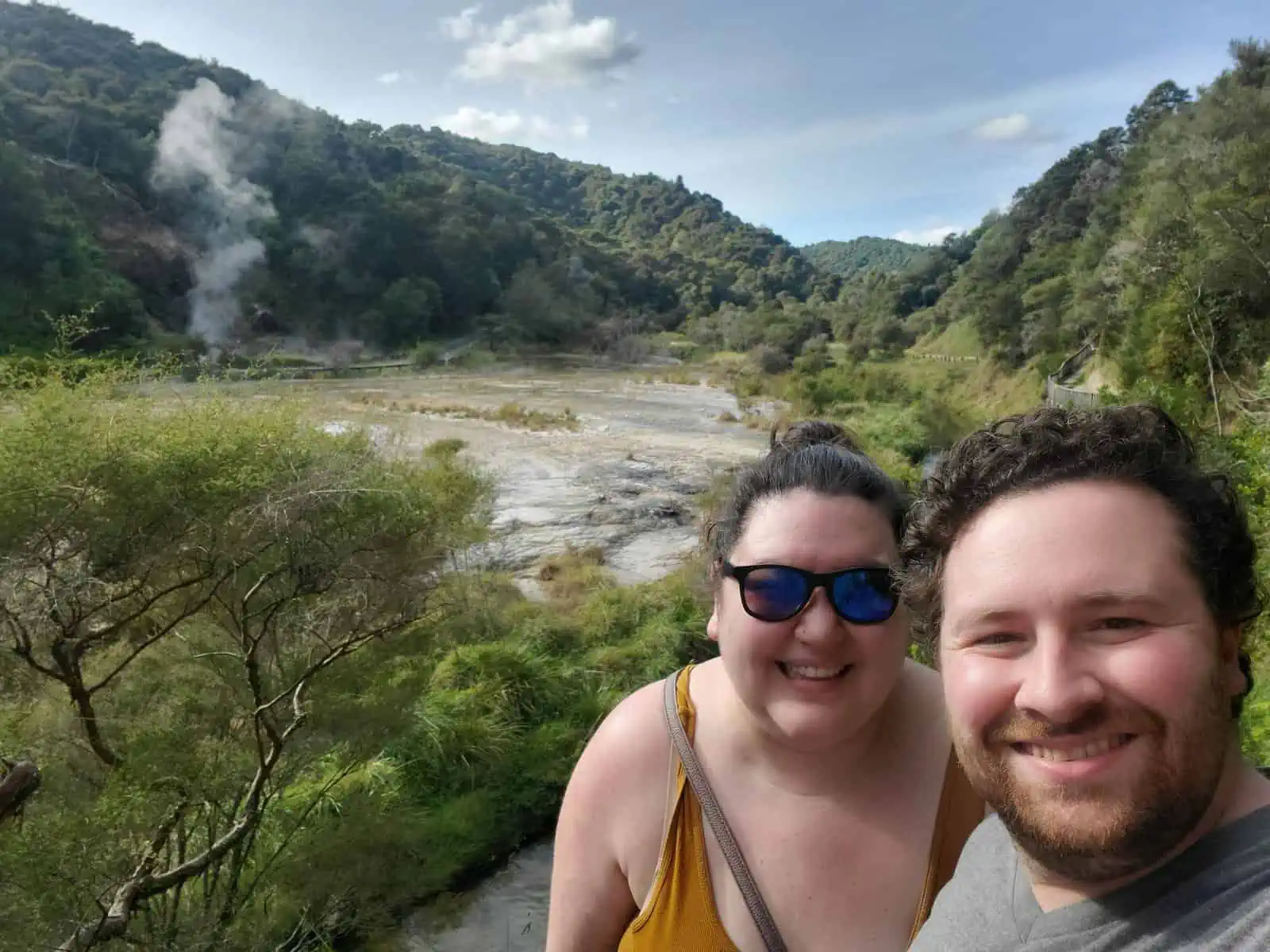 Riana and Colin selfie at Waimangu in Rotorua