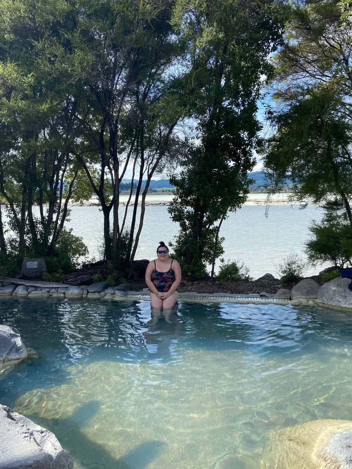 Soaking in Polynesian Spa in Rotorua, New Zealand