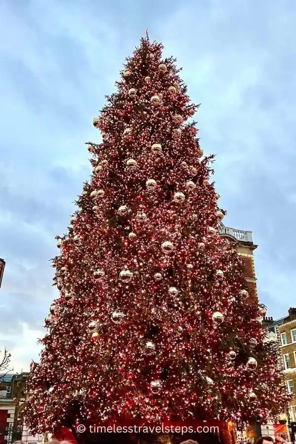 festive tips London Covent Garden Christmas tree '23 © timelesstravelsteps.com