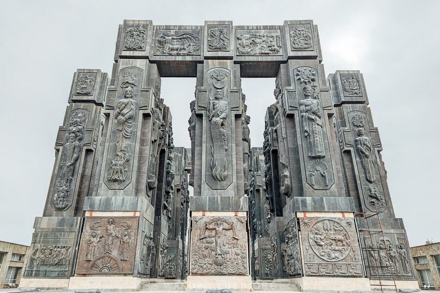 The Chronicles of Georgia, a massive sculptural monument in Tbilisi, Georgia.