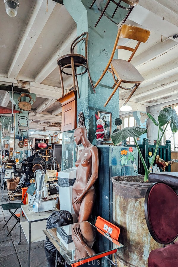 Antiques and vintage at Studio 995 shop in Isani, Tbilisi.