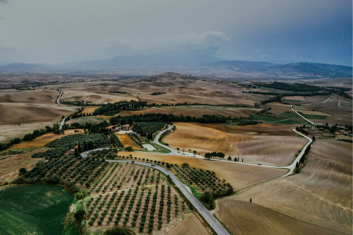 Aerial View of Tuscany Landscape