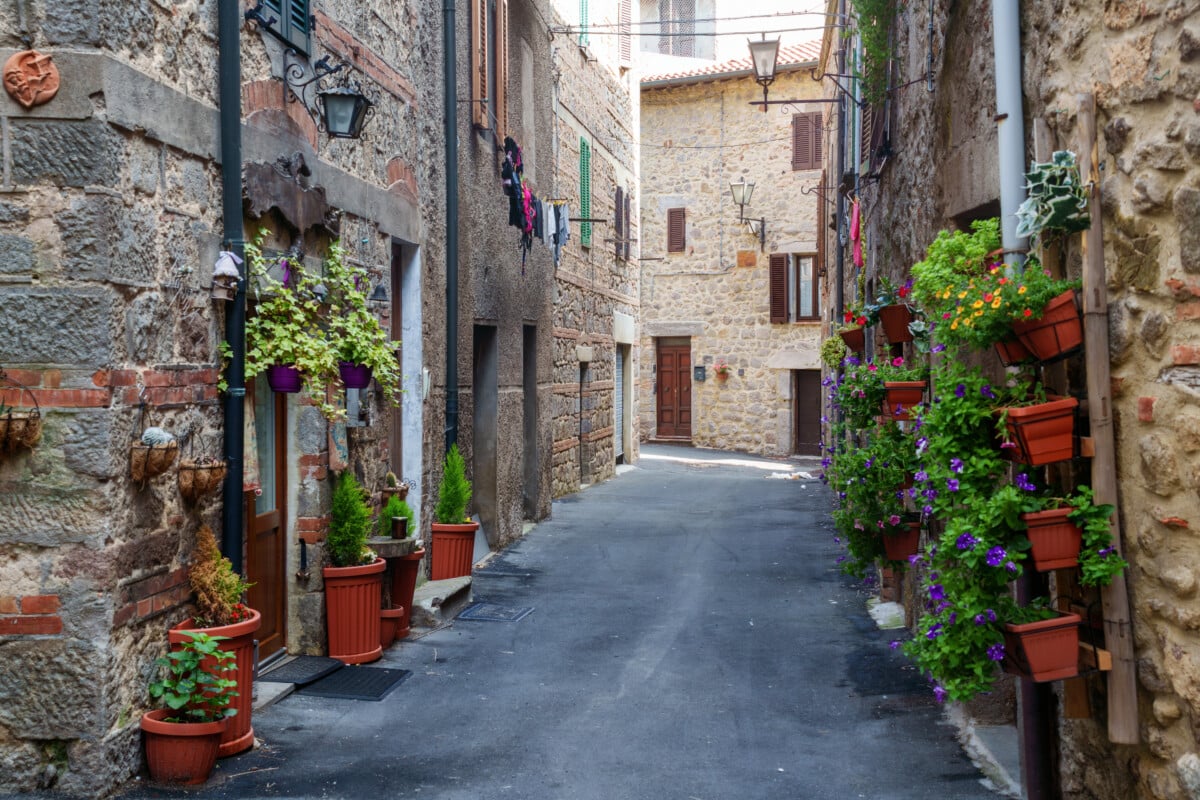 Stone Street in Abbadia San Salvatore, Tuscany