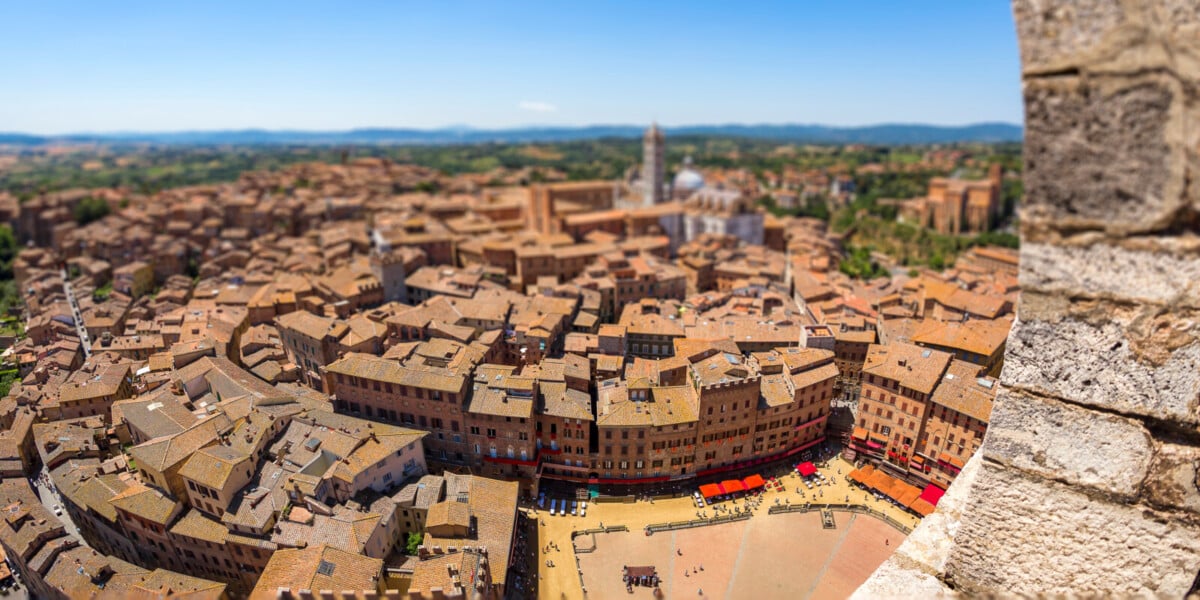 Aerial view of Siena, Tuscany, Italy Square