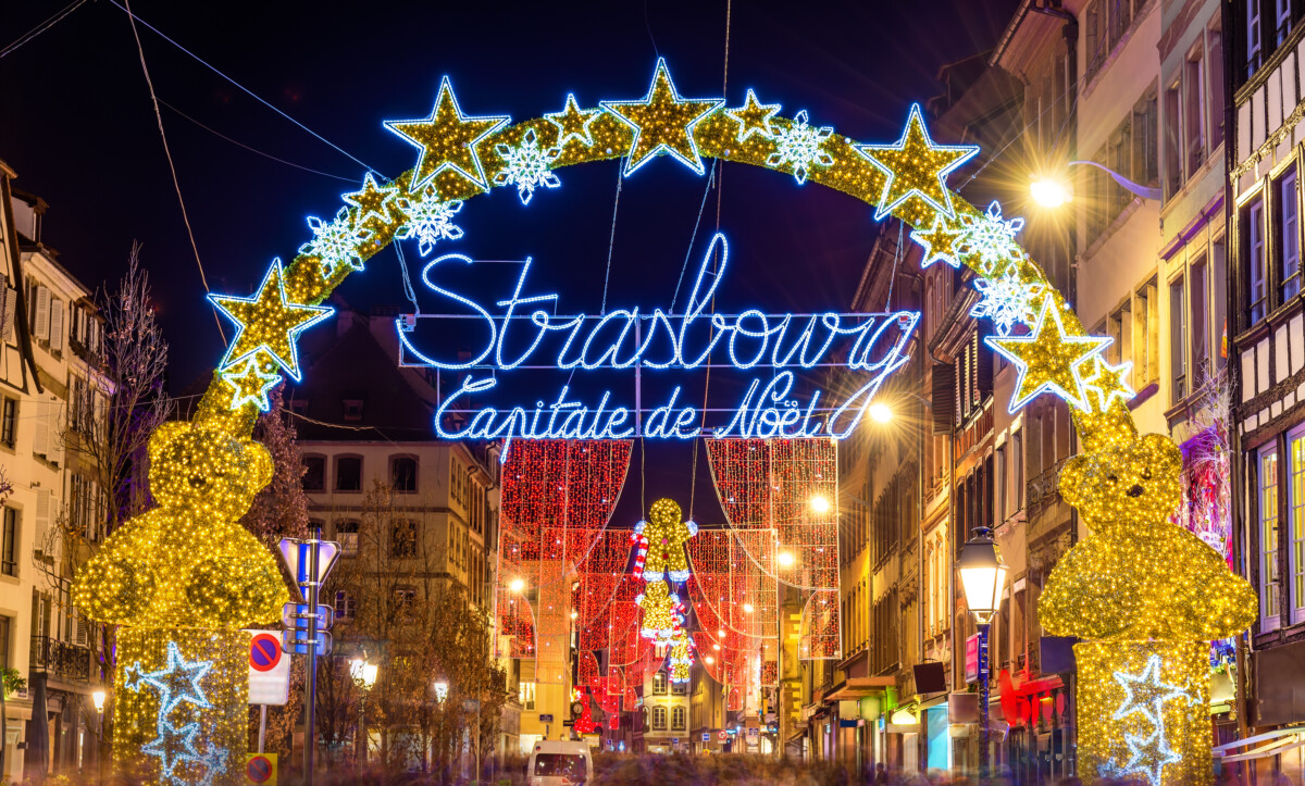 Christmas Market Sign in Strasbourg, Alsace