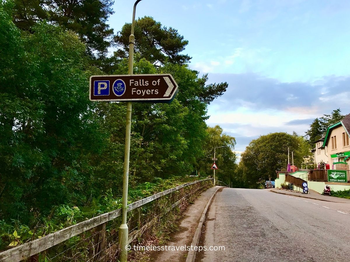 getting to the falls - car park sign