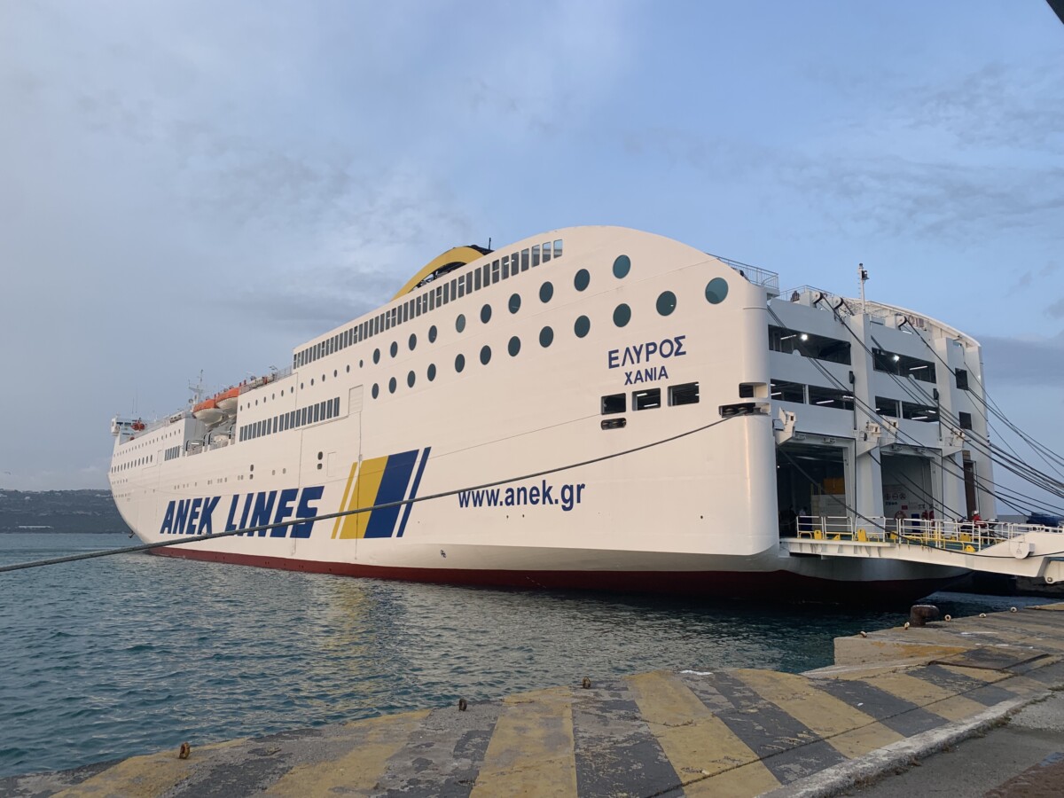 Anek Lines ferry in Greece in Chania, Crete, headed to Piraeus, Athens