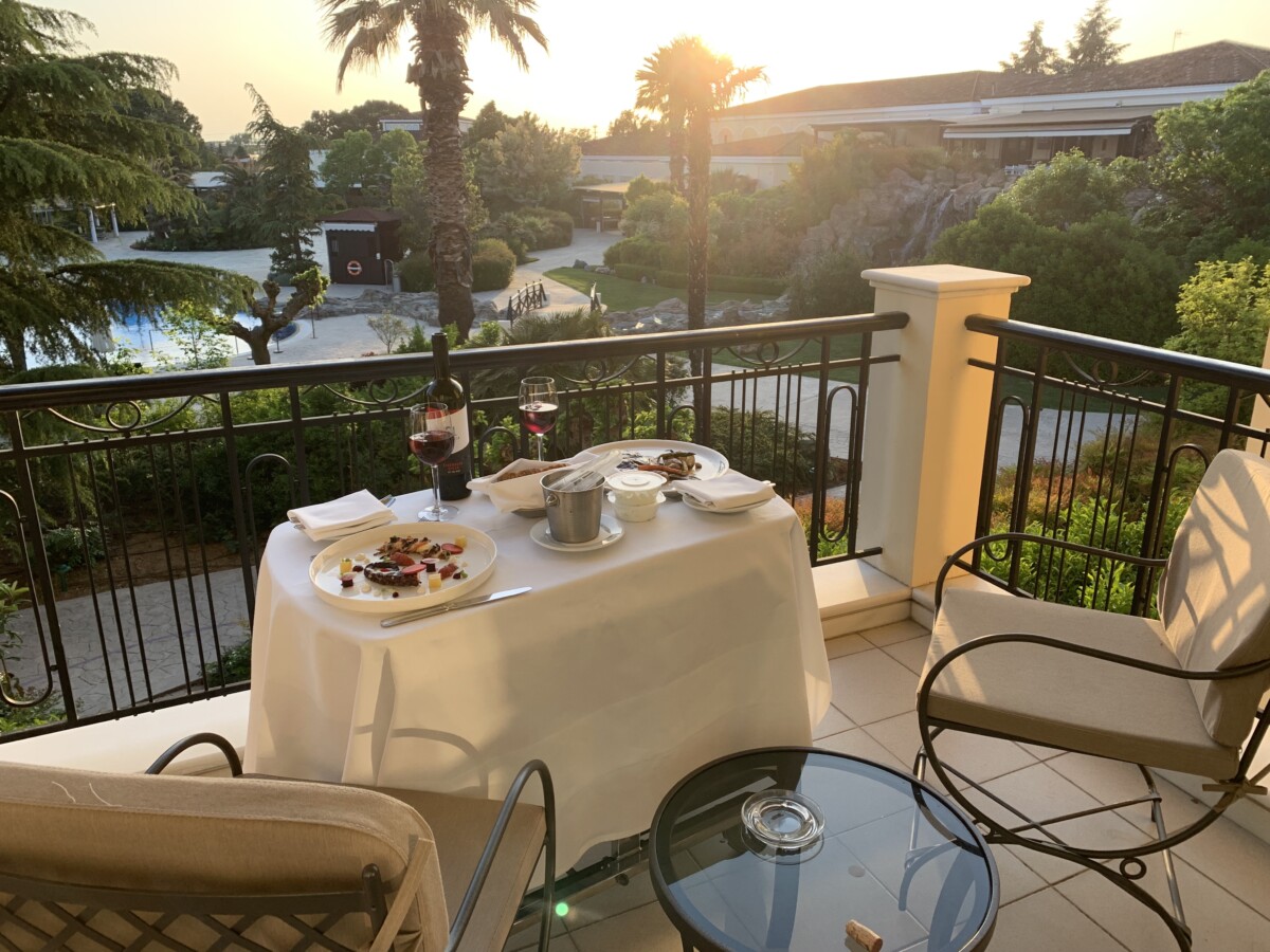 Balcony room service at the Grand Hyatt Thessaloniki in northern Greece