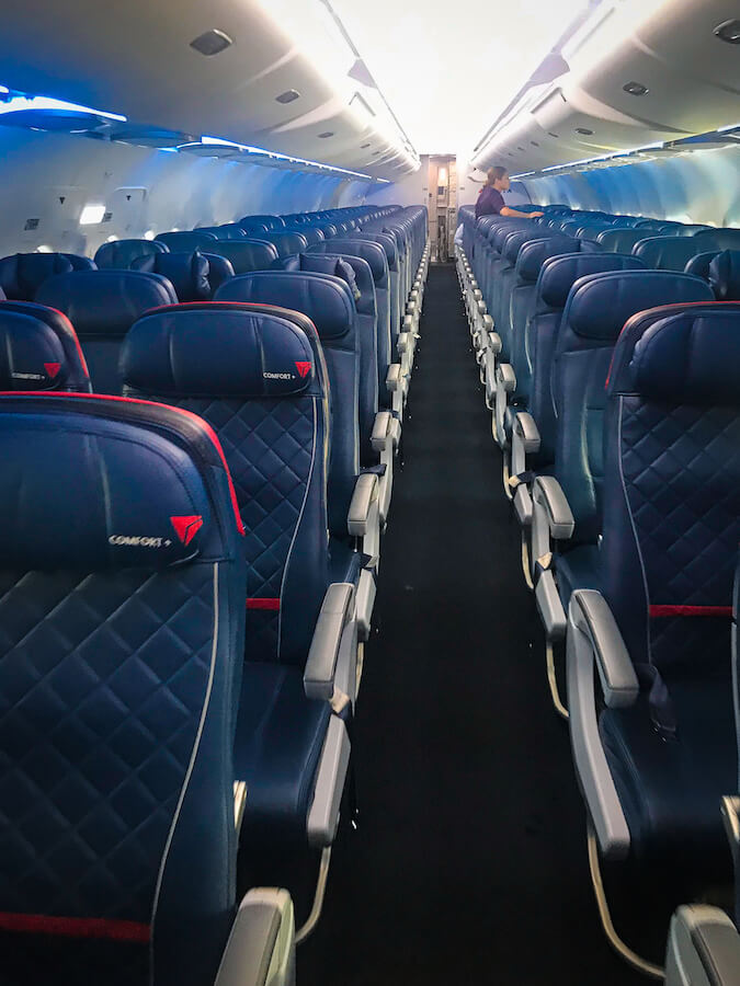 Row of Seats on a Delta Airlines Flight