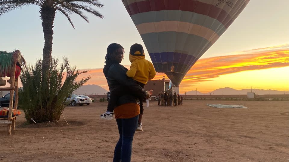 The family spent last Christmas in Morocco, and took a hot air balloon ride while in Marrakech. - Courtney Orgias