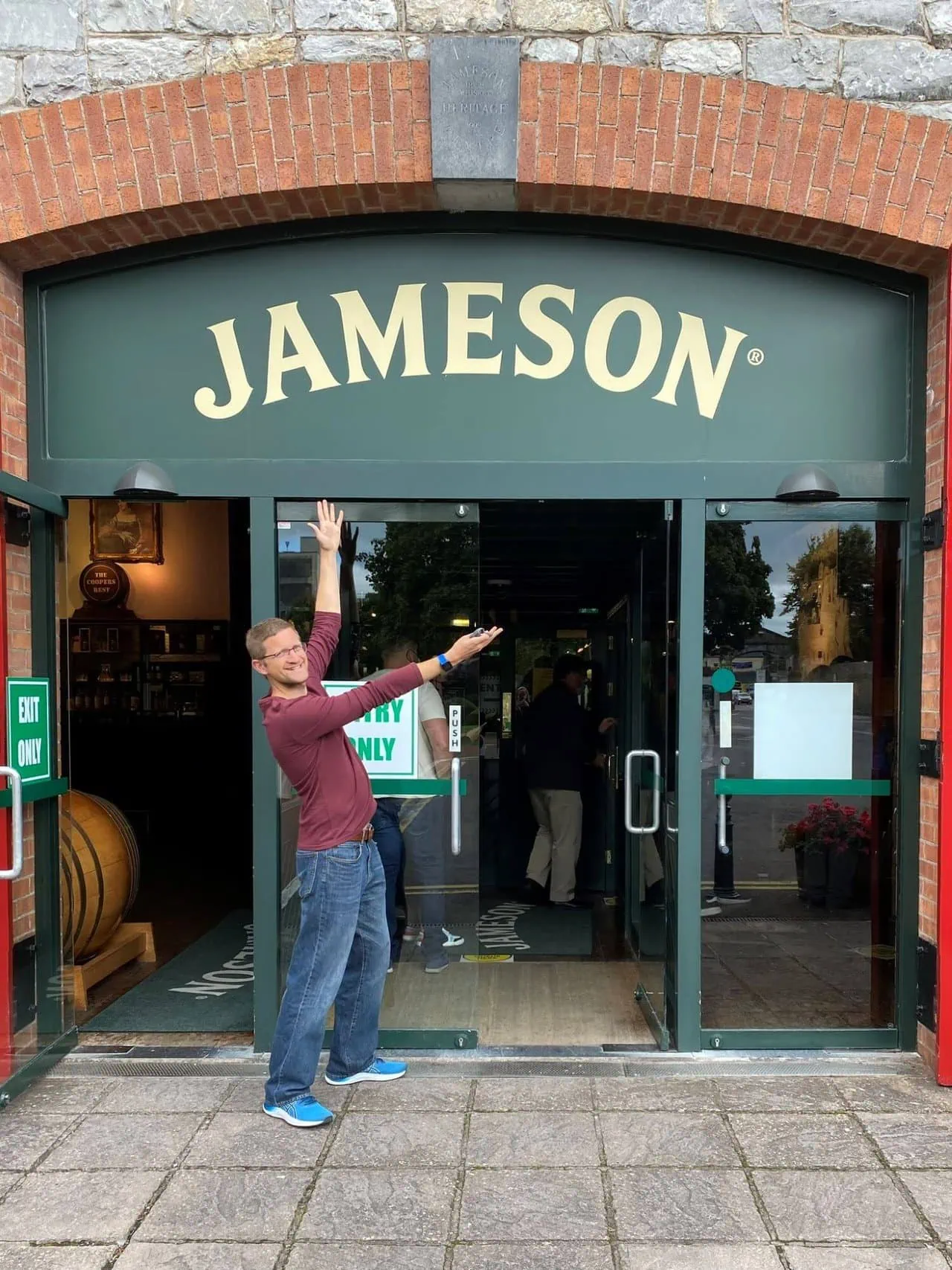 Paul in front of the Jameson Experience Tour in Ireland