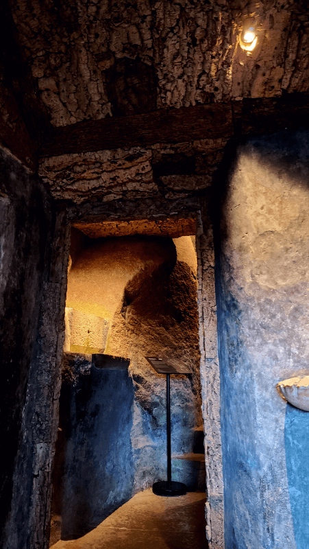 The Choir room at the Convent of the Capuchos looking towards the doorway into the stairs to the dormitory