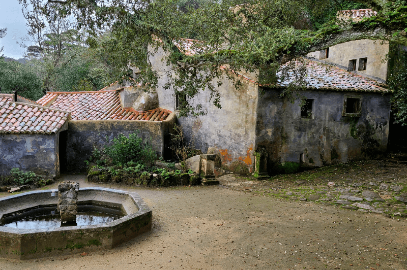 Photo of the outside of the Convent of the Capuchos from the cloister.