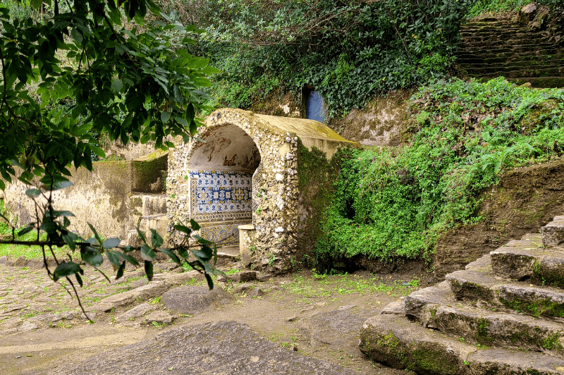 Fountain in the garden below Convent of the Capuchos