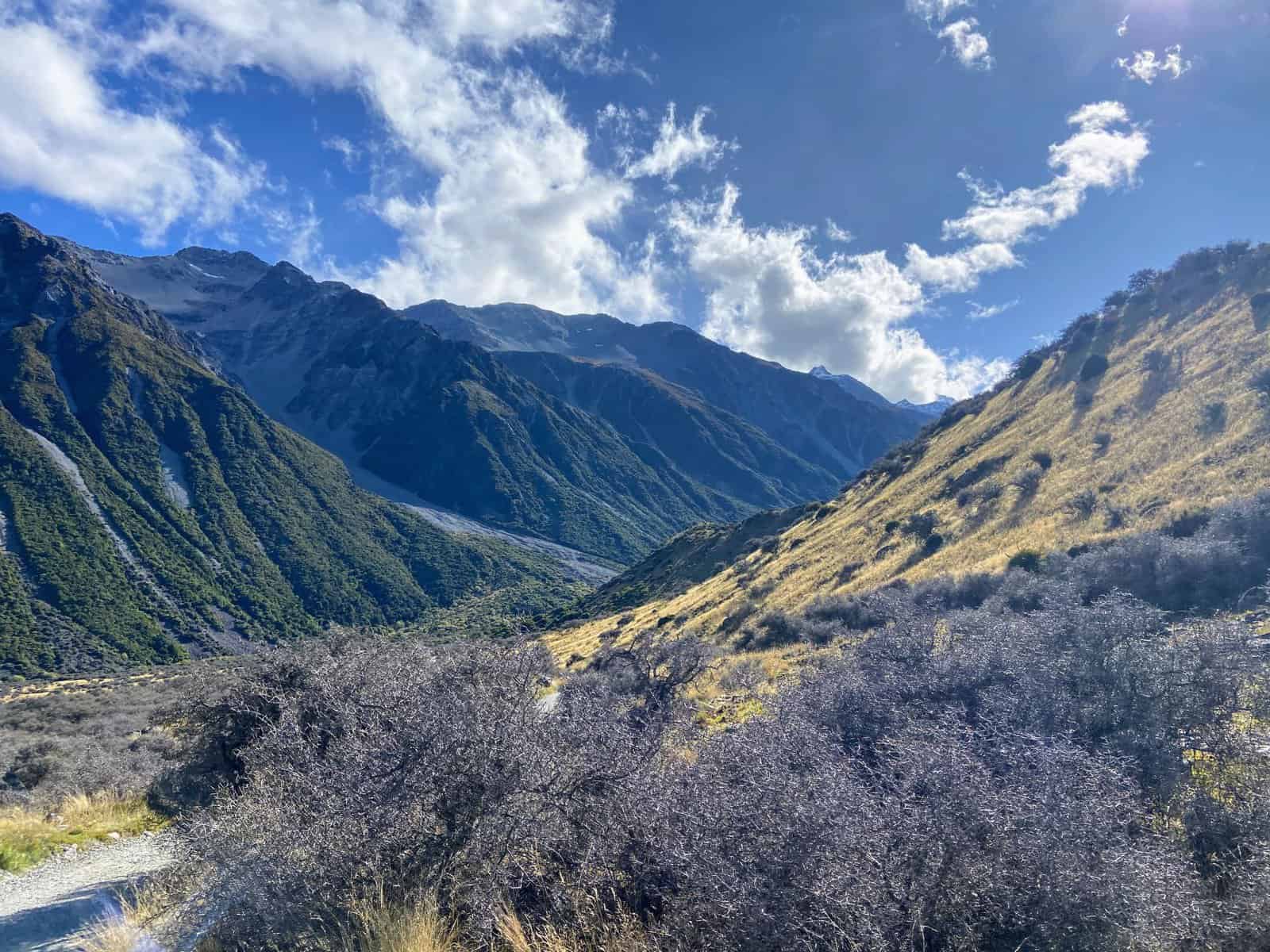 view from Tasman Lake hike, things to do at Mount Cook New Zealand