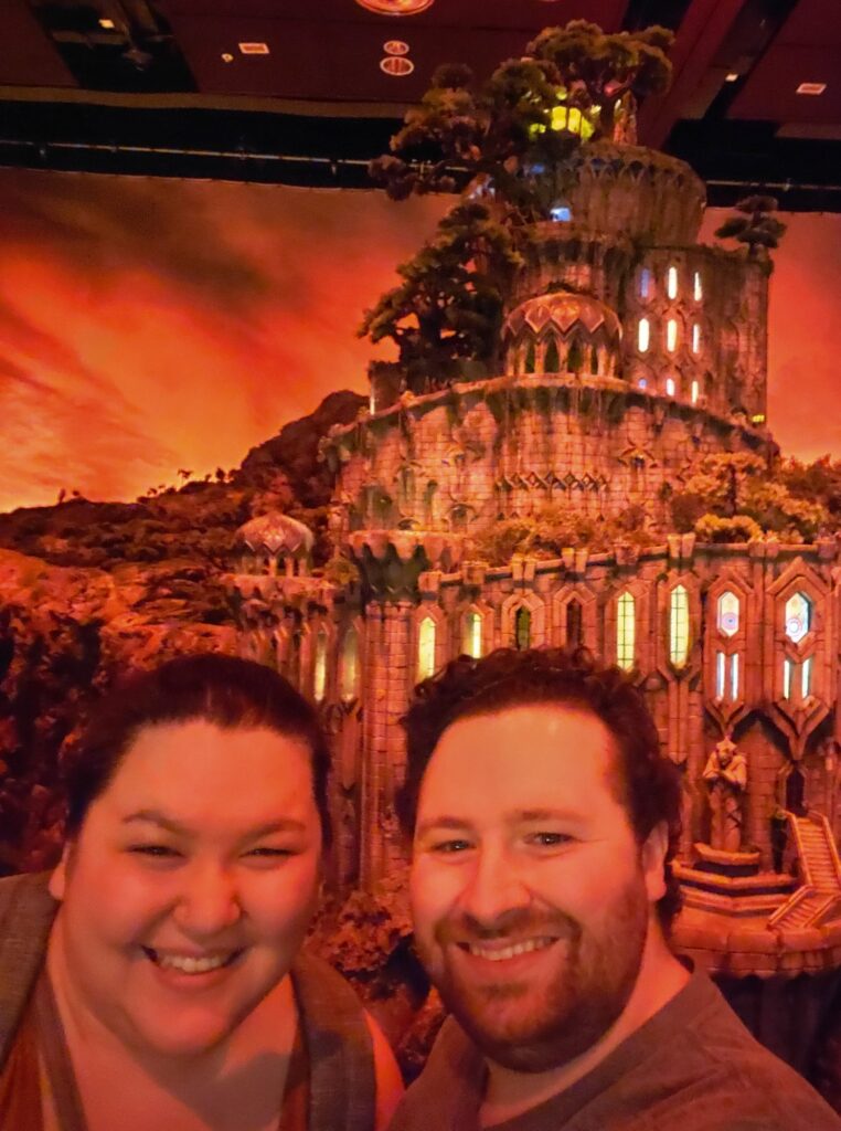 Riana and Colin selfie at Weta Workshop Unleashed in Auckland