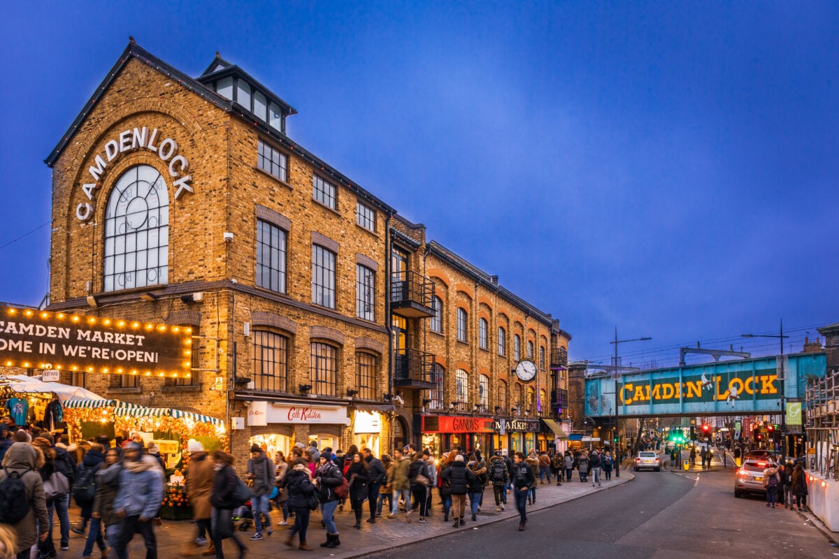 Camden Lock Market during Christmas time, London, United Kingdom